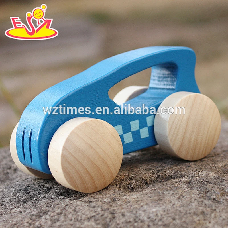 2018 niños divertidos pequeños coches de madera nuevo diseño niños pequeños coches de madera W04A341