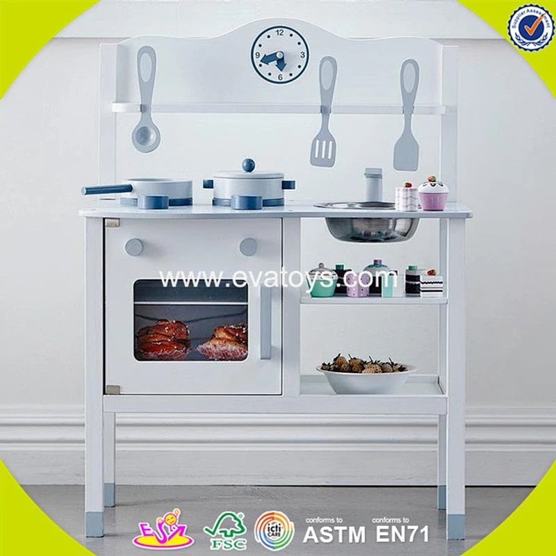2018 Wholesale preschool wooden kids cooking set luxury clock kids cooking set W10C147