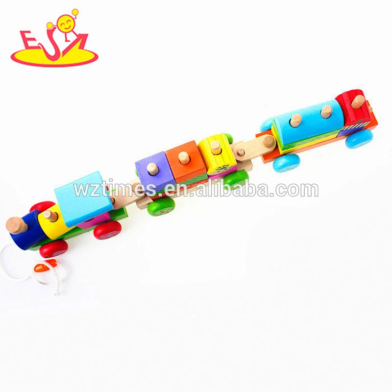 2018 wholesale children wooden train toy funny baby wooden train toy colorful children wooden train toy W04A269
