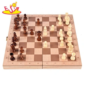 Customize folding wooden chess game for wholesale W11A107