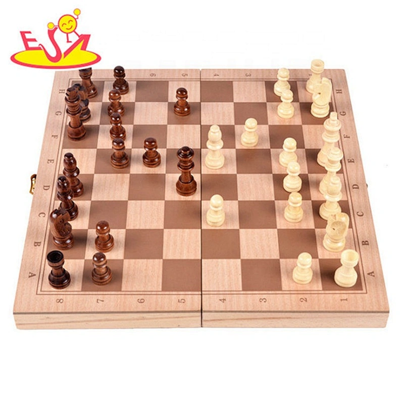 Customize folding wooden chess game for wholesale W11A107