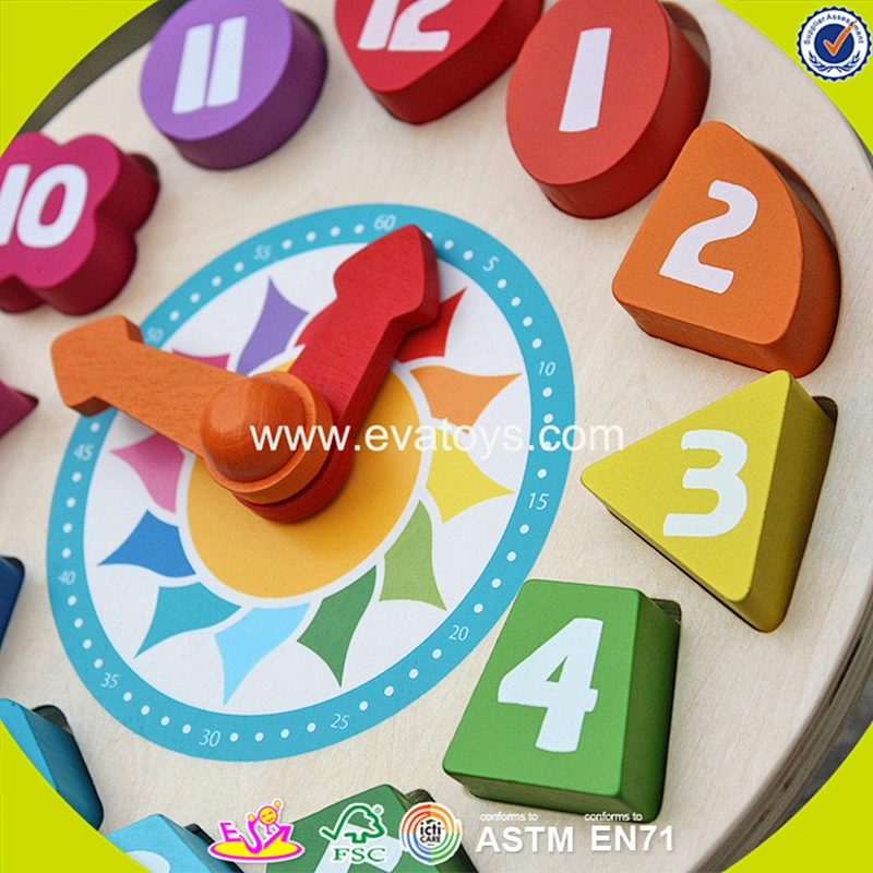 2018 New design wooden alarm clock puzzle educational wooden alarm clock puzzle mini wooden alarm clock puzzle W14K005