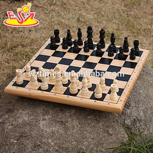 2017 Wholesale cheap kids wooden international high quality children wooden international chess W11A053