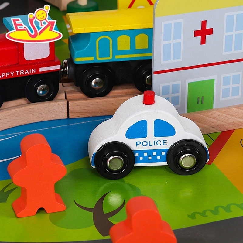 New hottest educational toys wooden small train table for wholesale W04C009C