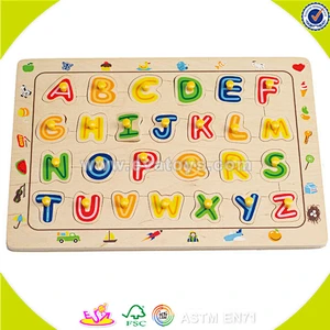 wholesale alphabet puzzle wooden educational toys for kids W14B048