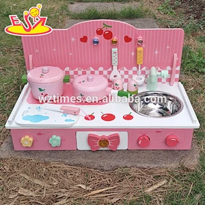wholesale new fashion wooden girls kitchen set funny wooden girls kitchen set W10C226