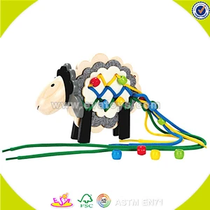 wholesale fashion kids wooden threading beads popular children wooden threading beads W11E046