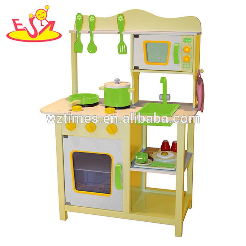 2018 New design baby wooden toy kitchen funny kids wooden toy kitchen best children wooden toy kitchen W10C045 White