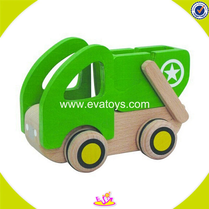 wholesale cheap wooden mini yellow car toy for children W04A090