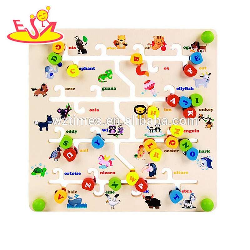 wholesale high quality baby wooden magnetic number maze best child magnetic number maze W11H023