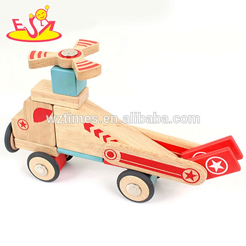 Großhandel beliebtesten Holz montieren Flugzeuge Puzzle Spielzeug für Jungen W03B044