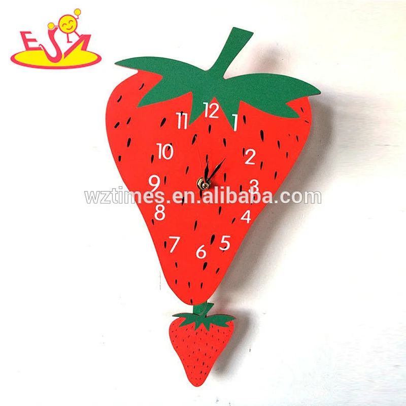 wholesale most popular cow shaped wooden toy clock for sale W14K037