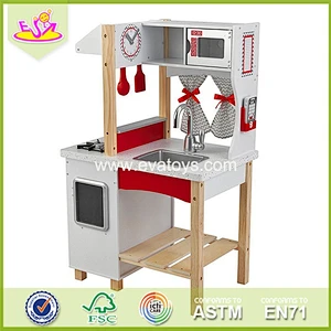 2018 Wholesale preschool wooden kids cooking set luxury clock kids cooking set W10C147