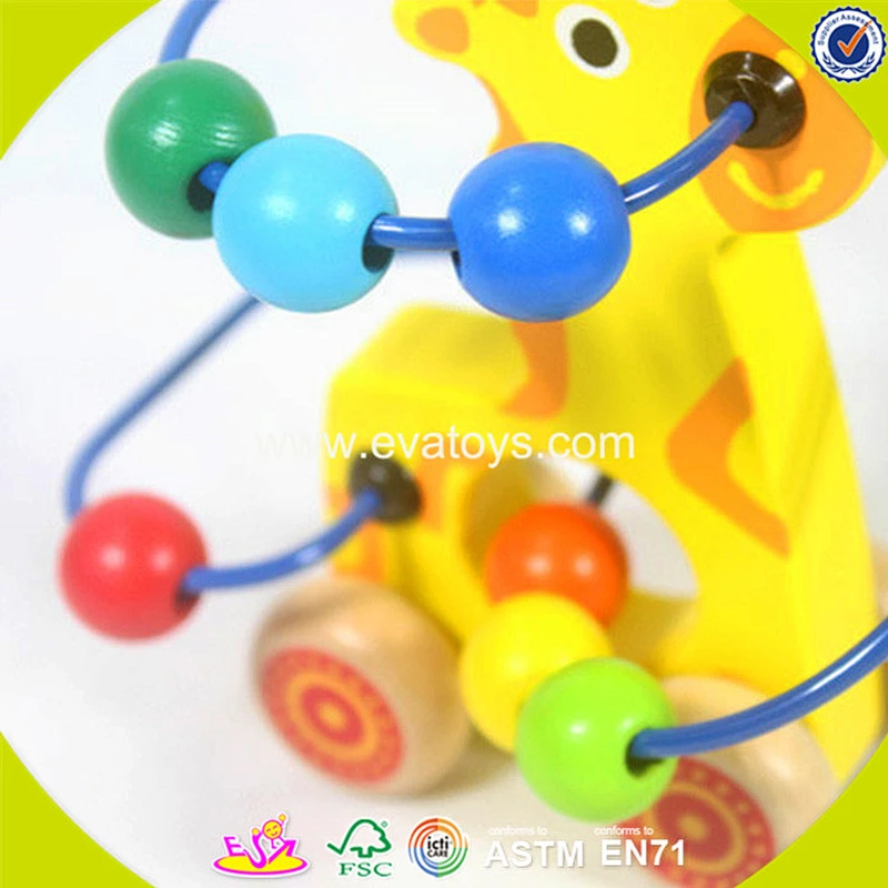 2018 wholesale children popular wooden animal beads W11B070