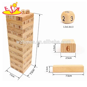 Großhandel 51 STÜCKE pädagogisches baby stapeln ziegel spiel lustige hölzerne stapel ziegel spiel spielzeug kinder holzblöcke W13D149