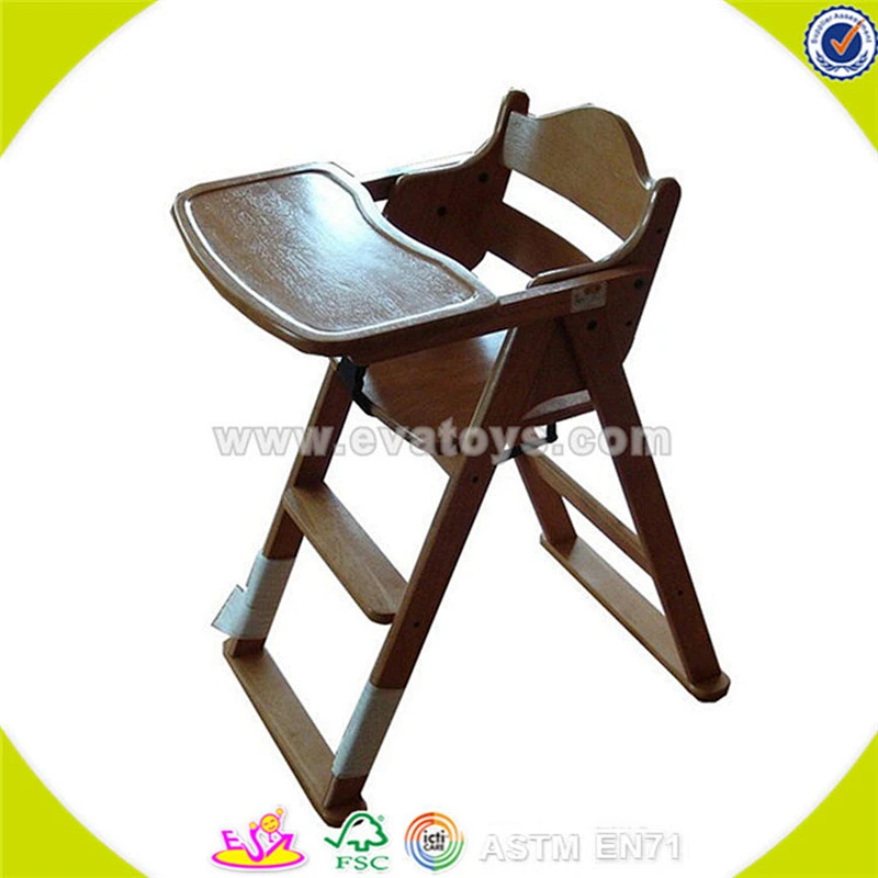 high quality baby wooden high chair antique kids wooden high chair W08F015
