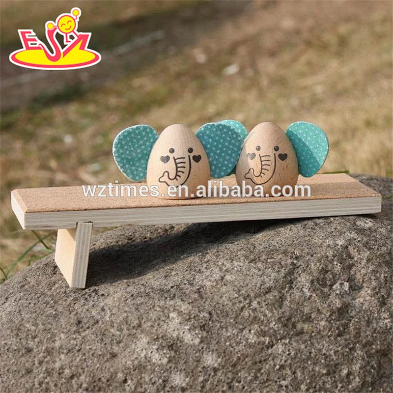 wholesale cartoon elephant shape wooden toys for kids new design animals wooden toys for kids W01B038