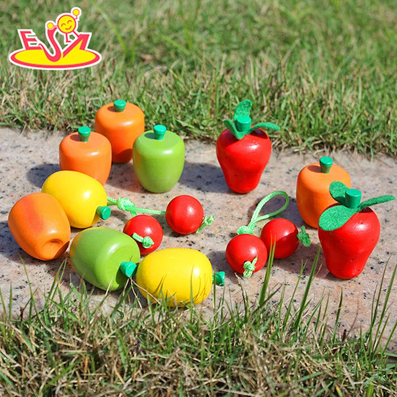 wholesale 12 pieces funny wooden pretend play food set fo children W10B108