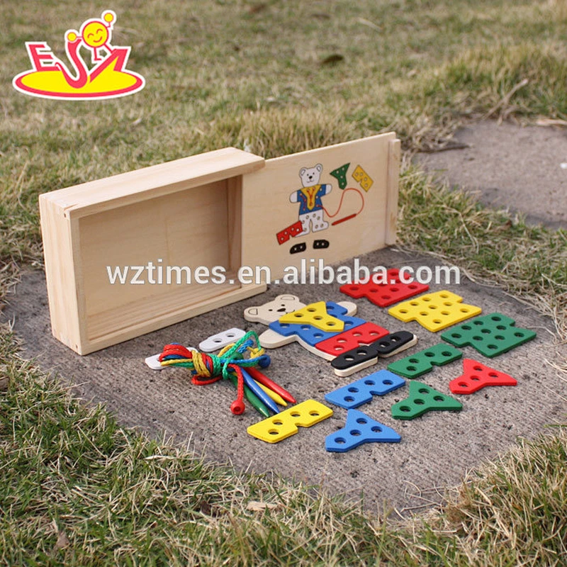 2018 venta al por mayor de madera diy juguetes educativos bebé de madera diy juguetes educativos threading diy juguetes de madera educativos W11E052