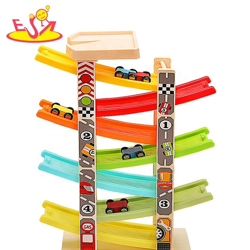 Best design funny kids wooden toy car ramp for education W04E097