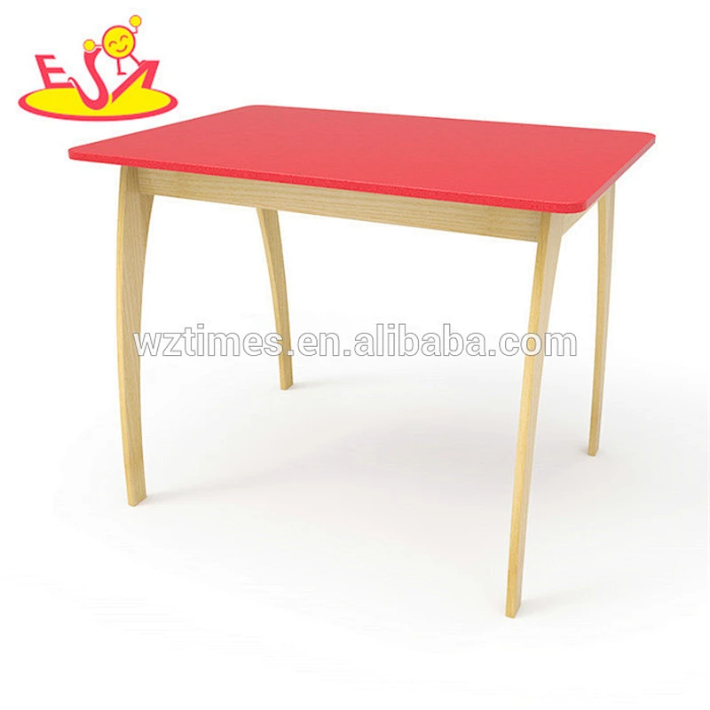 New hottest colored 1 table 2 chair set wooden kids study table and chair with storage function W08G237