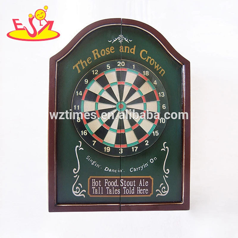 Wholesale interesting wooden dart box set with dart needle and board in wooden cases W01A295