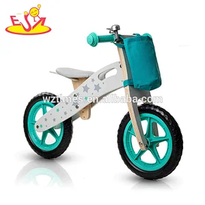 Wholesale high quality red color indoor wooden baby balance bike W16C186