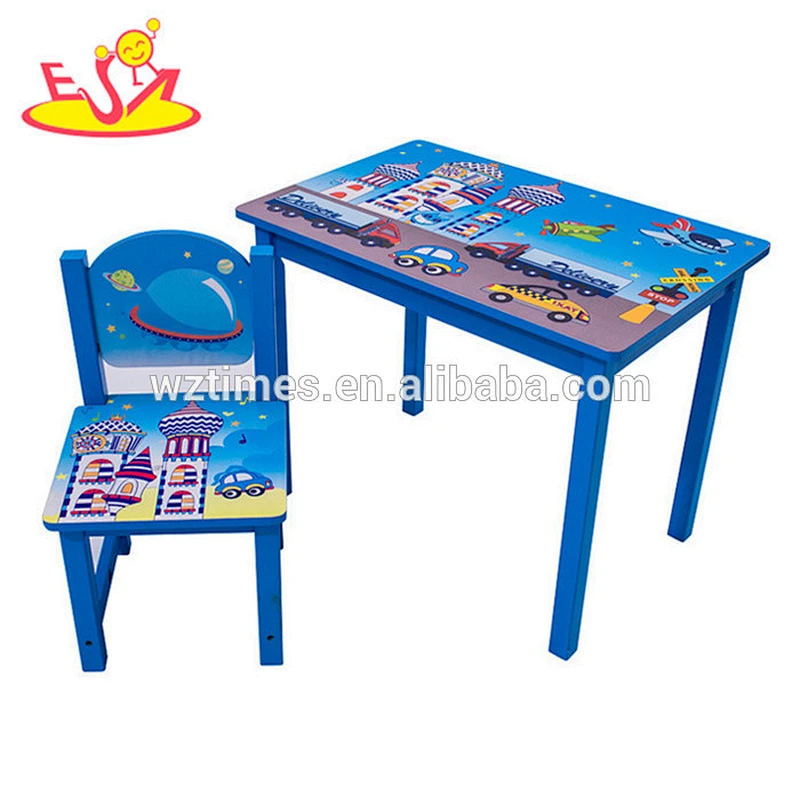 2018 Wholesale new wooden kids table and chairs cartoon wooden kids table and chairs cheap wooden kids table and chairs W08G197