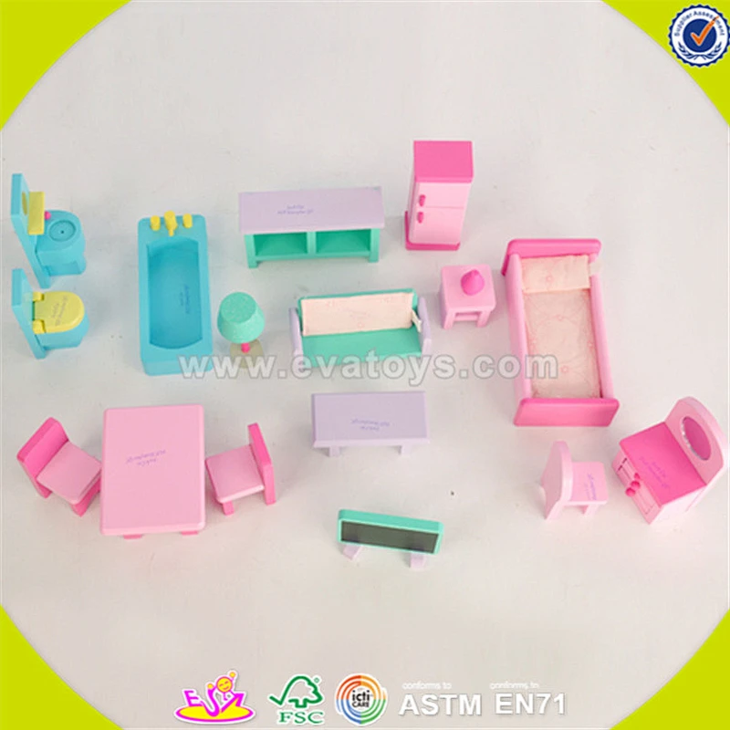 wholesale pretend dollhouse wooden kids play set for preschoolers W06A043