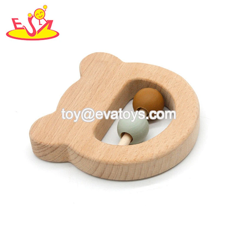 hot sale handmade wooden baby rattle for newborns W07G008