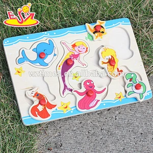 New fashion kids wooden 3d puzzle cheap children wooden 3d puzzle for education W14M085