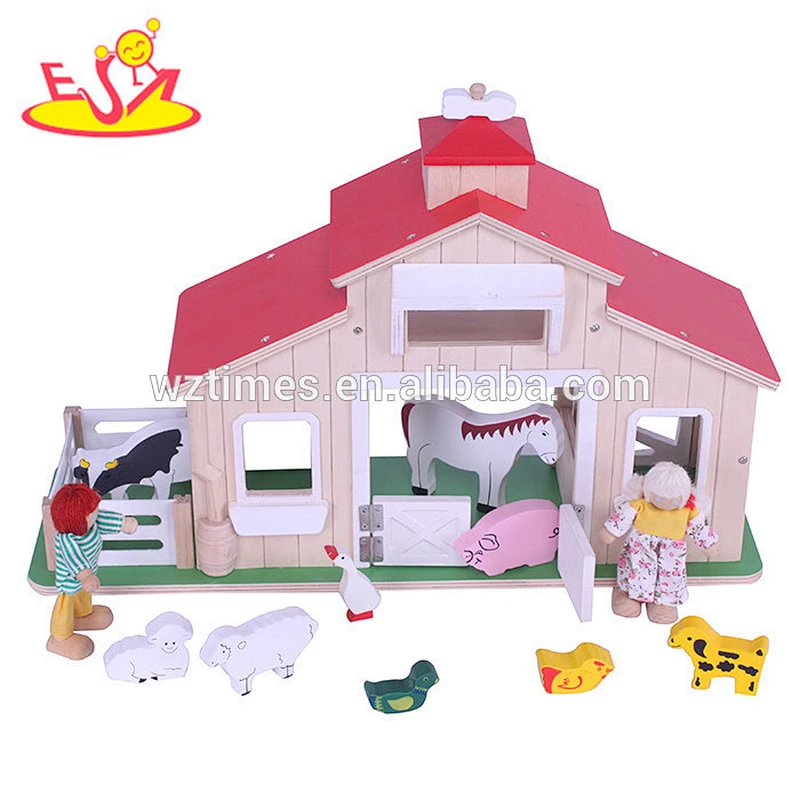 wholesale high quality baby wooden toy farm hot sale kids wooden toy farm W06A127