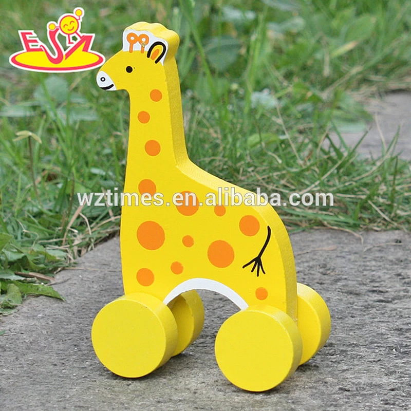 2018 New design baby wheels wooden giraffe toy most popular kids wooden giraffe toy cheap children wooden giraffe toy W04A319