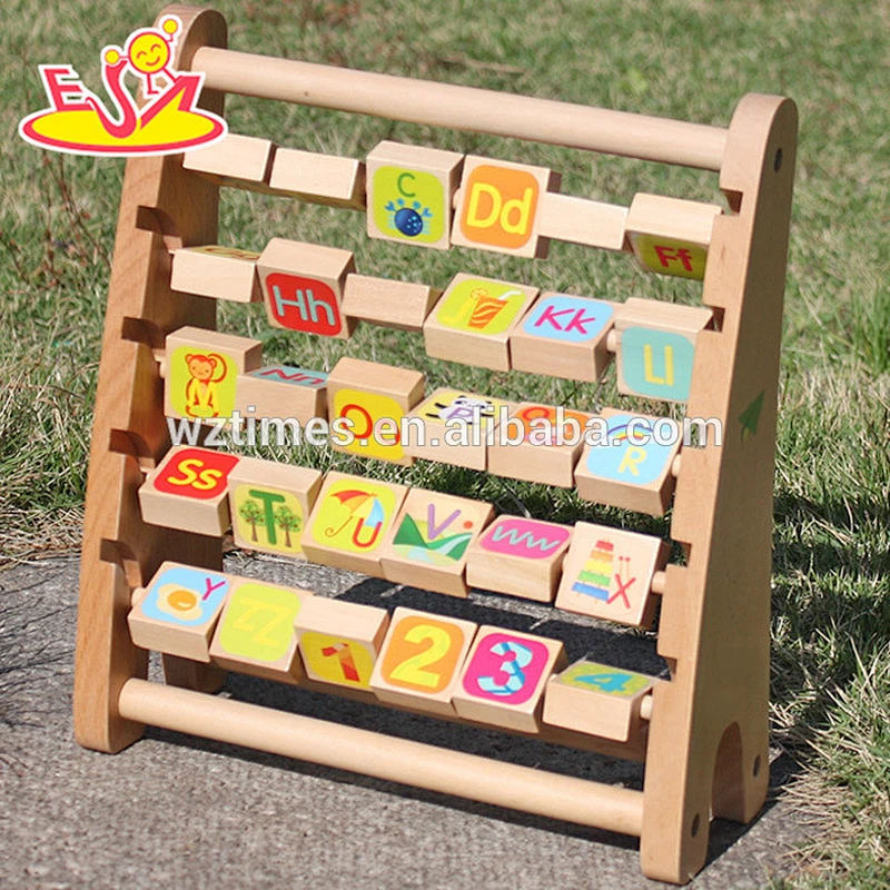 Wholesale hottest educational toy wooden alphabet rack for children W12C012