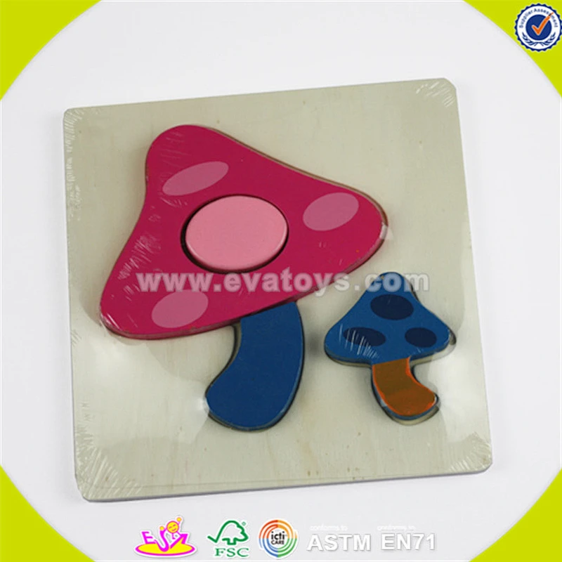 Wholesale lovely wooden mushroom jigsaw toy fashion wooden mushroom jigsaw toy best gift kids puzzle game W14G002