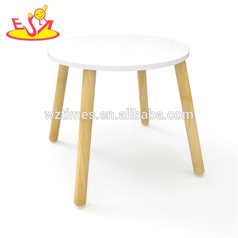 High quality preschool cartoon dog painted children wooden table and chair set with best price W08G234