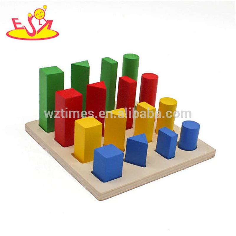 High quality 14 PCS baby teach aid combination wooden montessori puzzle for 3+ ages W12F033