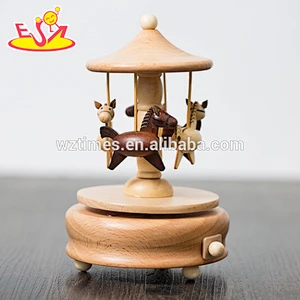 Wholesale telephone booth wooden handmade music box top fashion children wooden handmade music box W07B054