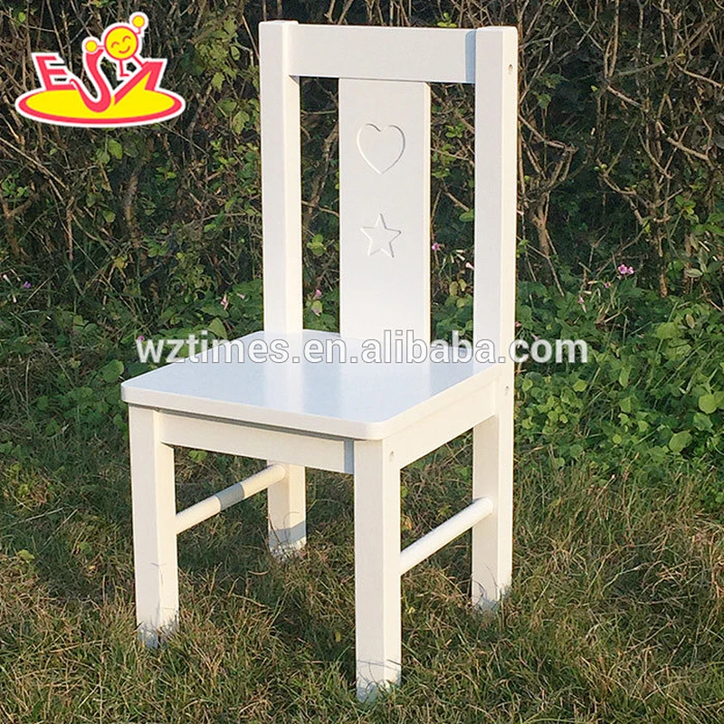 Wholesale customize beautiful wooden white chair used for baby sit W08G163
