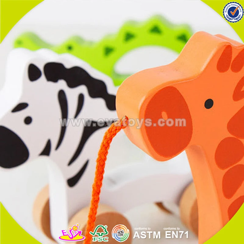 New popular wooden cartoon animal toys for kids W05B083