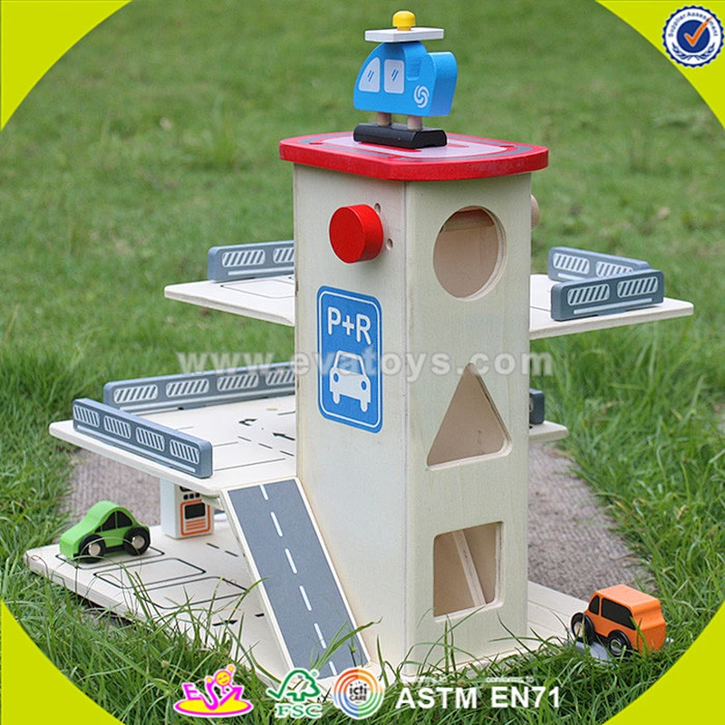 wholesale kids wooden parking lot fashion children wooden parking lot high quality baby wooden parking lot W04B023