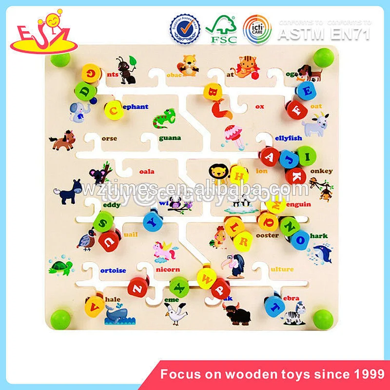 Intelligent IQ maze game wooden marble toys for children W11H024