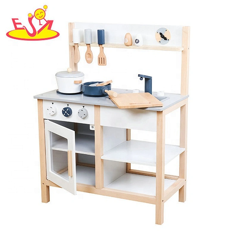 2019 New arrival pretend cooking wooden toy kitchen set for children W10C457