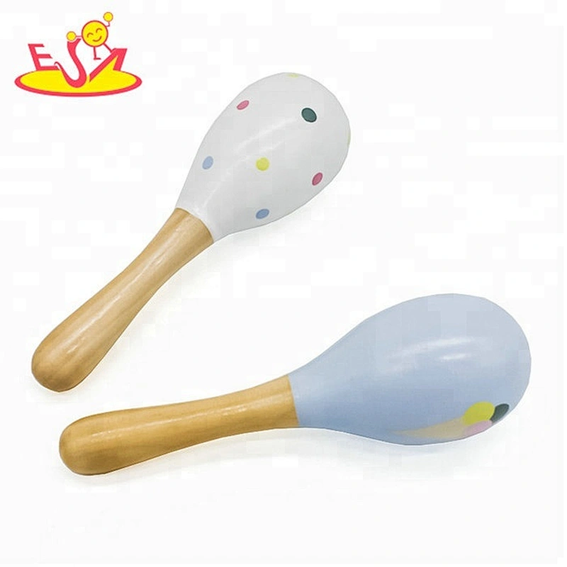 New arrival cartoon paint wooden children maracas for education W07I139