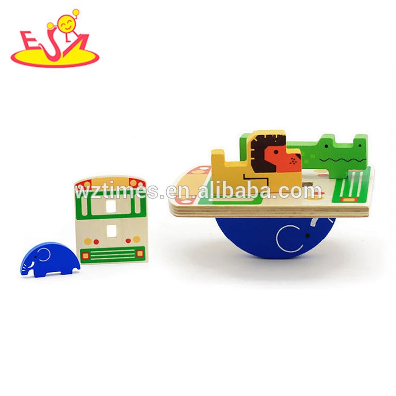 2018 wholesale kids wooden animal building blocks diy children wooden animal building blocks W05C066