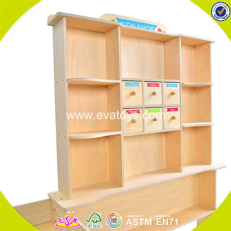 wholesale educational wooden kids supermarket toy for role play W10A055