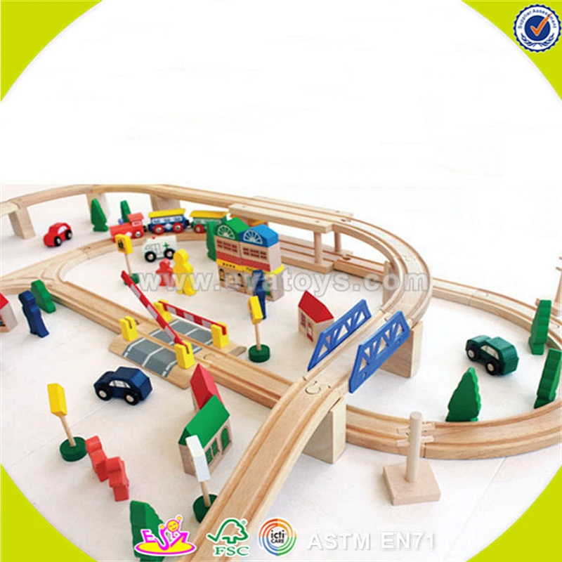 children toy railway wooden train set for wholesale W04C013