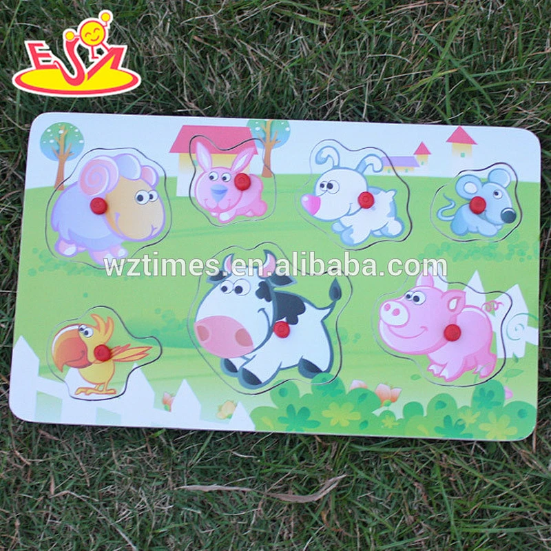 Wholesale most popular wooden animals puzzle toy for babies early learning W14M094