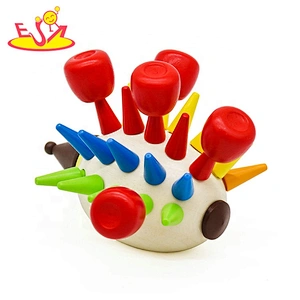 high quality assembling baby wooden hedgehog toy best kids wooden hedgehog toy for wholesale W01A294