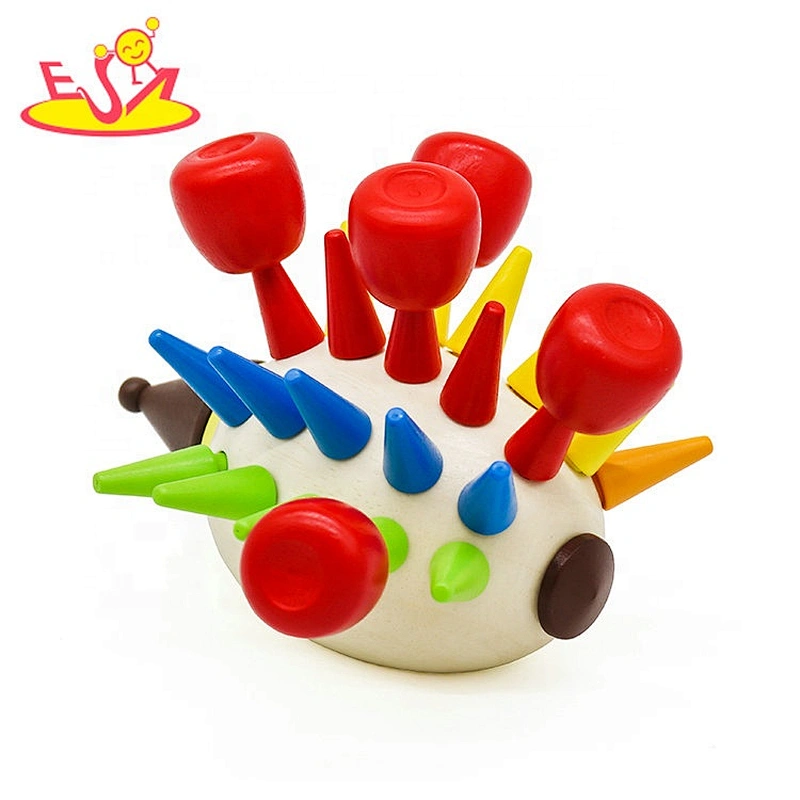 high quality assembling baby wooden hedgehog toy best kids wooden hedgehog toy for wholesale W01A294
